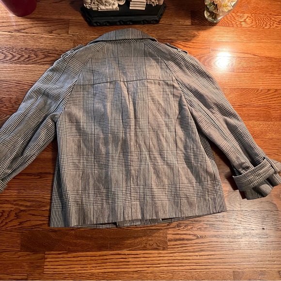 Banana Republic Cropped Mini Houndstooth Plaid French Inspector Jacket/Blazer - Picture 9 of 14